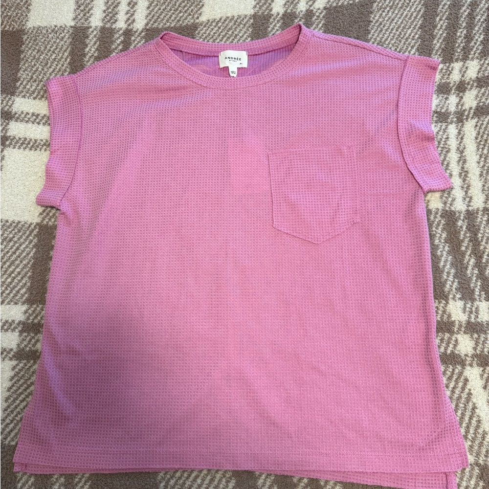 Pink Waffled Top